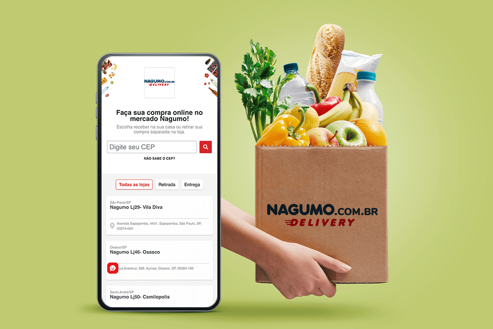 Imagem Mostra Home Do Site De Supermercado Online Em Atibaia, Nagumo Delivery.