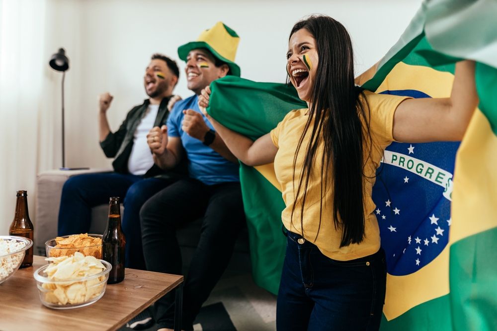 Família Torcendo Pelo Brasil Nas Olimpíadas