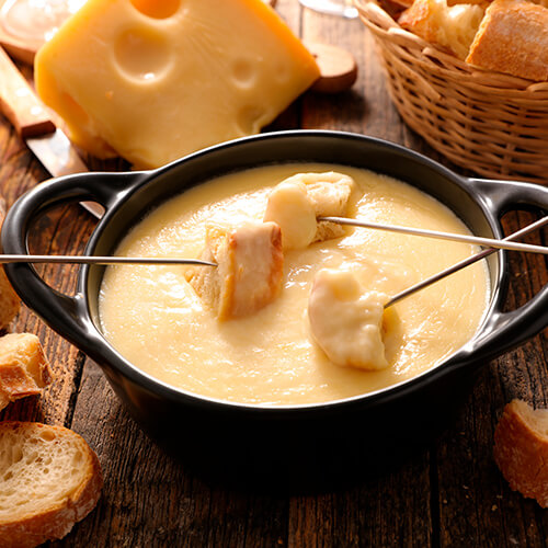 fondue de queijo com alho poró