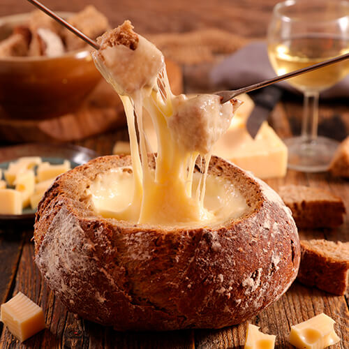 fondue no pão