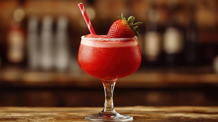 drink de morango sem álcool