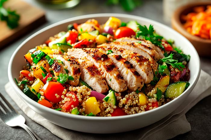 receitas com frango desfiado: salada com frango