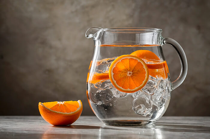 Água saborizada com laranja