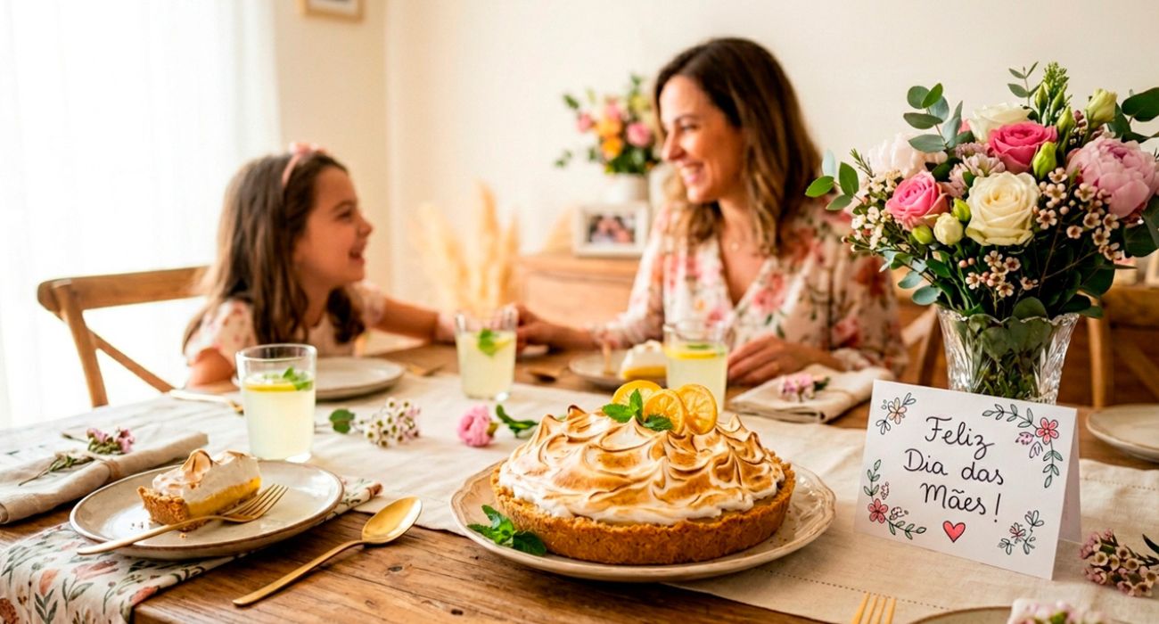Mãe E Filha Com Sobremesas Para O Dia Das Mães.