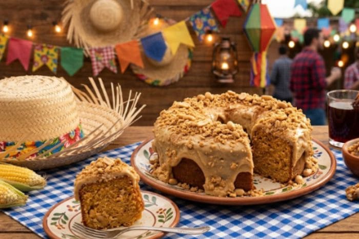 bolo de amendoim com paçoca