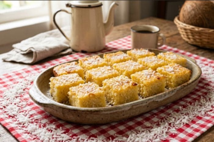 bolo de mandioca com coco