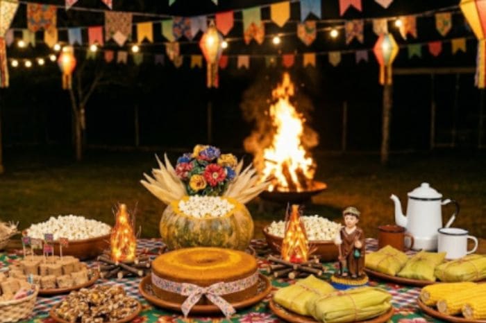 Mesa junina organizada