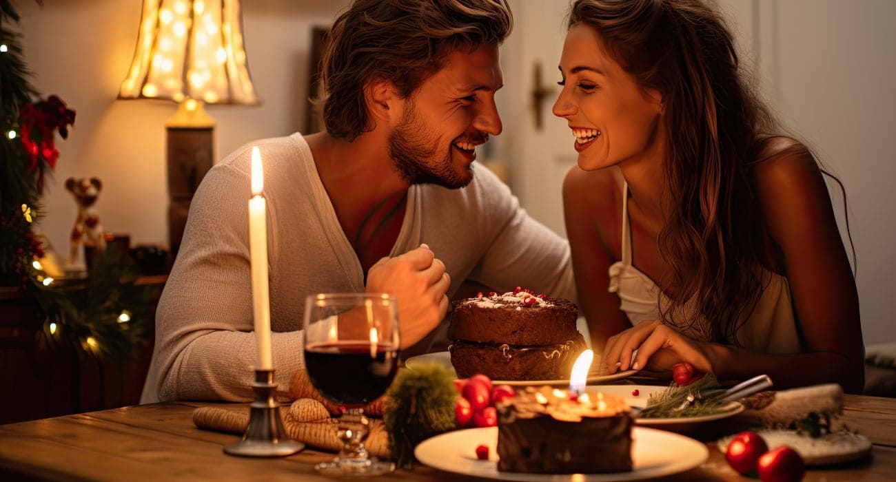 Casal Jantando No Dia Dos Namorados