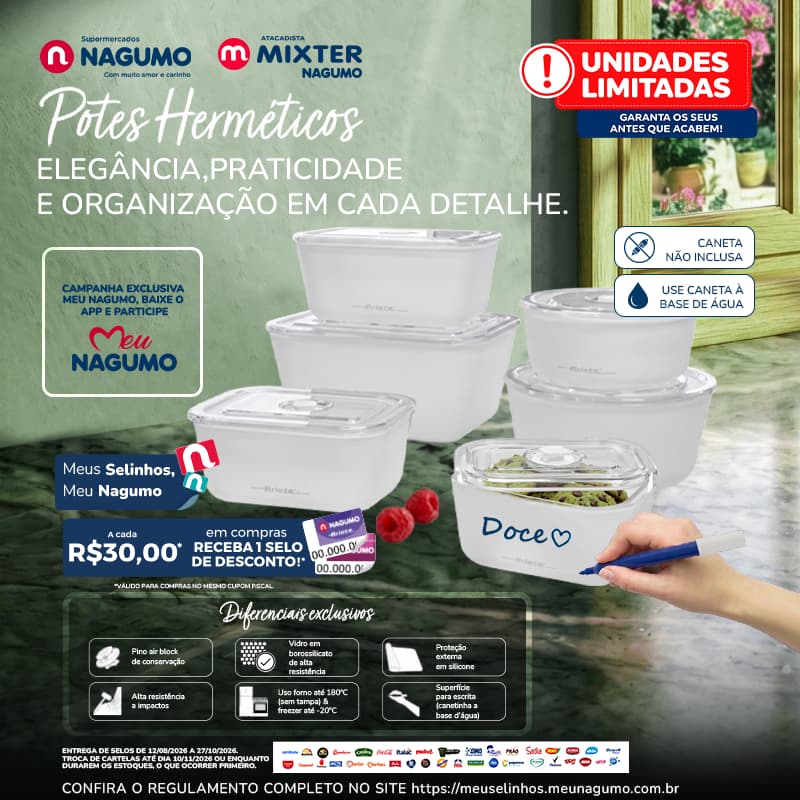 campanha de selos nagumo potes herméticos