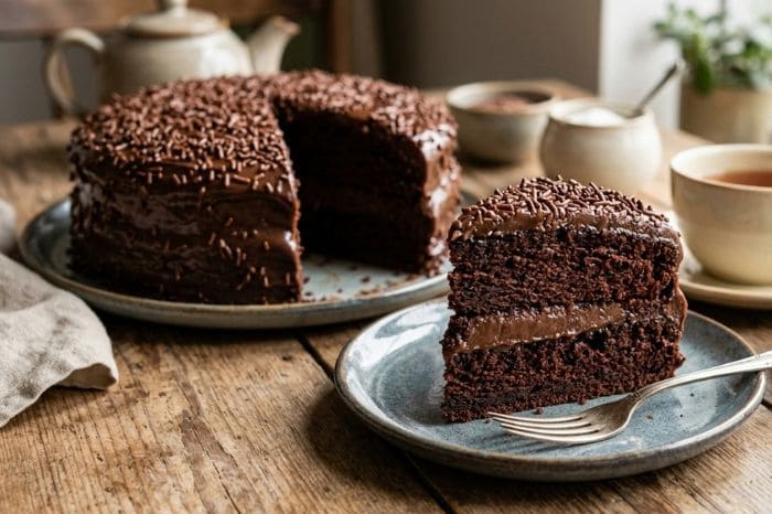 Bolo de chocolate de brigadeiro
